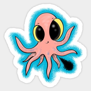 Cute baby octopus cartoon Sticker